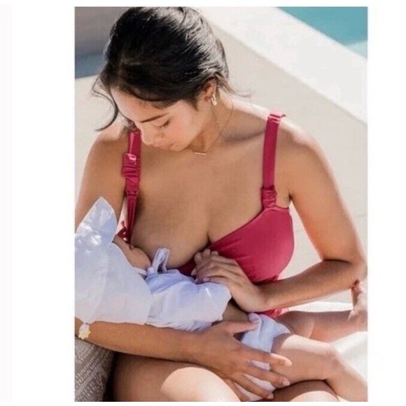 Kindred Bravely Classic One Piece Nursing Maternity Swimsuit Auburn Large Busty - Picture 8 of 8